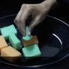 pressing sponge pieces